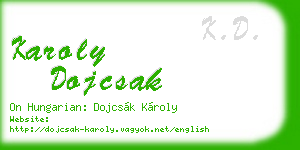 karoly dojcsak business card