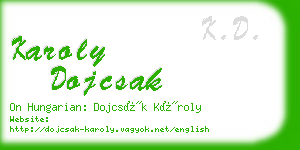 karoly dojcsak business card